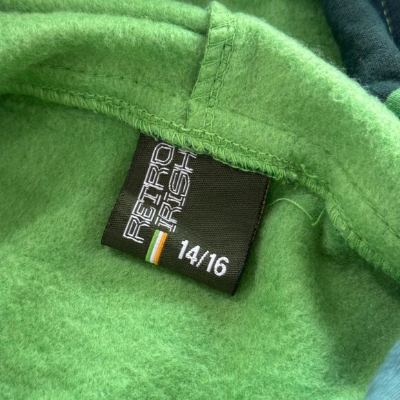 Retro Irish Hoodie Green Striped "Irish Eyes are Smiling" Women XL 14/16 - Picture 9 of 9